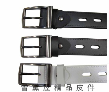 ~雪黛屋~LIAN 休閒針皮帶MIT製造品質保證防水防刮厚皮革材質穿釦式造型皮帶百搭個性#4801