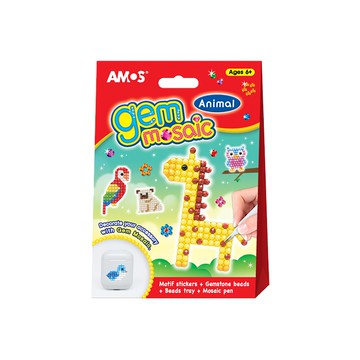 AMOS 阿摩司 創意貼鑽DIY 6歲以上適用  A款長頸鹿 多色  1盒