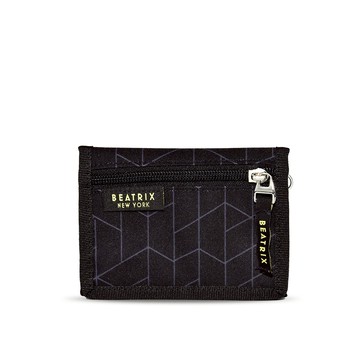 【BEATRIX NEW YORK】美式休閒三折錢包／皮包／錢夾／零錢包／幾何黑