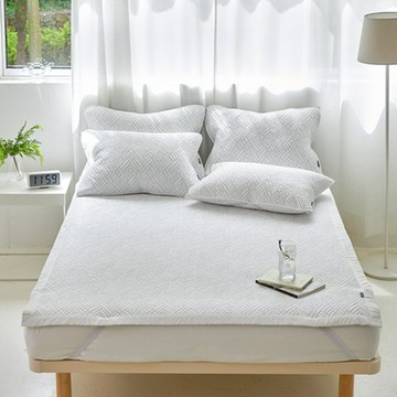 PRIELLE Duralon 平單式涼感通鋪保潔墊  Q+Q(320 x 210cm)  白色