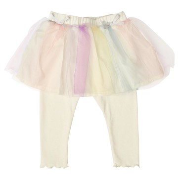 akachan honpo - 10分假兩件裙褲-薄紗-紫色