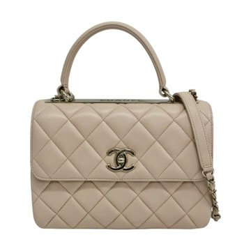 CHANEL 香奈兒 粉膚色 羊皮 Trendy 25口蓋包 鍊帶肩背包 淡金釦 【二手名牌BRAND OFF】