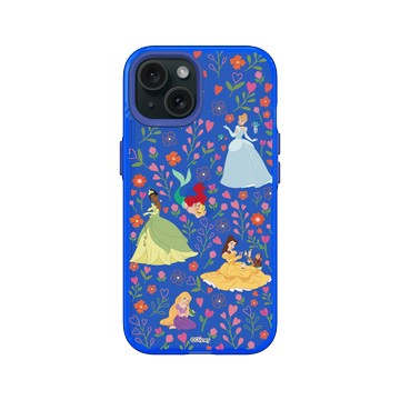 iPhone 15 Clear 激光藍 - 迪士尼-公主系列 Disney Princess - 迪士尼公主 - 公主與花