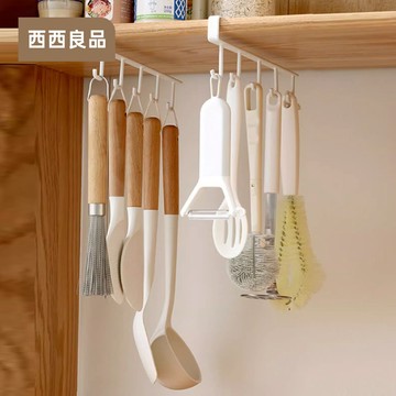 台灣出貨 插入式杯架 多功能層板掛架 懸掛 6連掛鉤 無痕免釘掛鉤 櫥櫃杯架 衣櫃排鉤 廚房掛勾 收納掛架 西西良品
