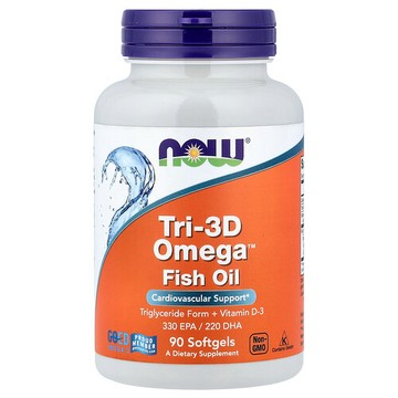 NOW Foods, Tri-3D Omega™ 魚油，90 粒軟膠囊