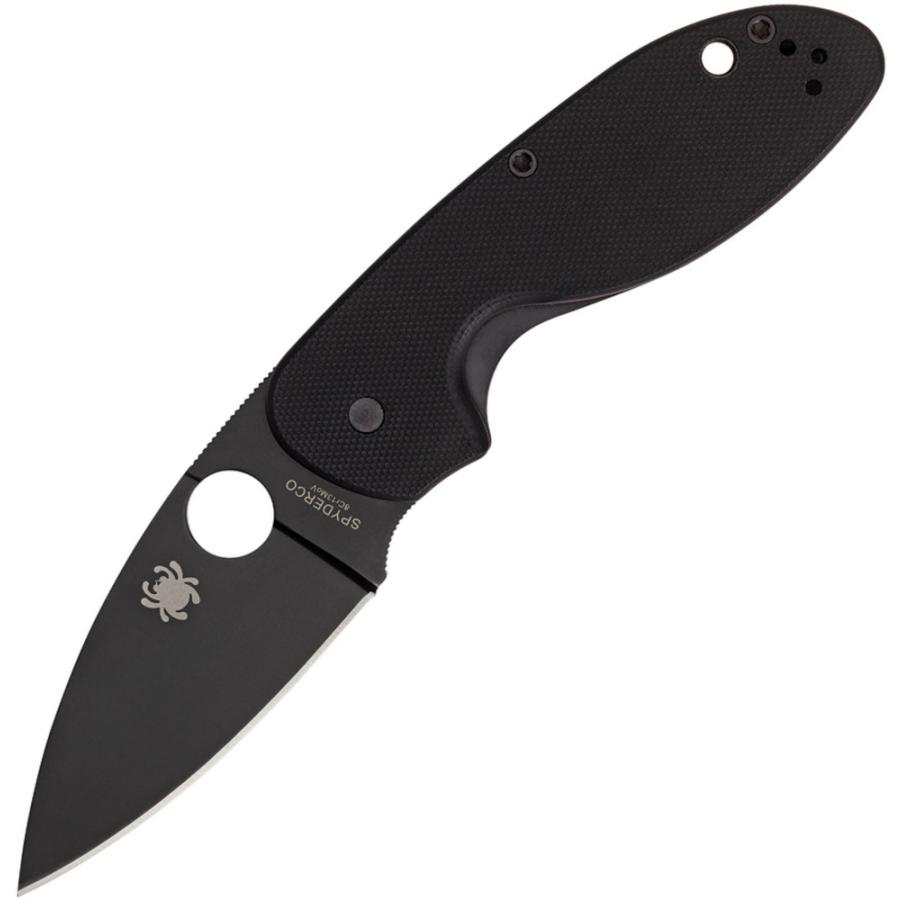 Spyderco 折りたたみナイフ EFFICIENT エフィシエント 直刃 ブラックブレード G10ハンドル C216GPBBK