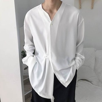 Black white long sleeve loose shirt for men 男士開衫黑白襯衫
