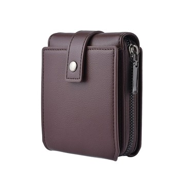 【品樂．BAO】俏皮。短版復古雙開式多卡位拉鍊皮夾短夾