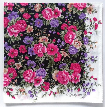 Yves Saint Laurent 復古手帕 多彩印花 19 x 19 英吋