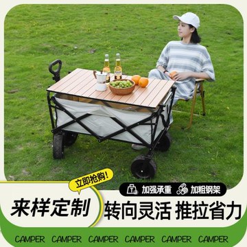 露營推車戶外營地折疊可躺野營拖斗旅行野餐快遞擺攤小拉拖車越野