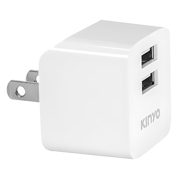 Kinyo 5V 2.4A雙USB充電器 CUH-220 39 x 34 x 30mm  白色  1個