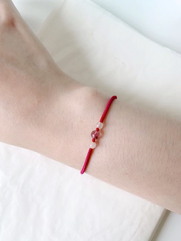 草莓晶+月光石*2 極細 / 邂逅 結緣 愛情來了