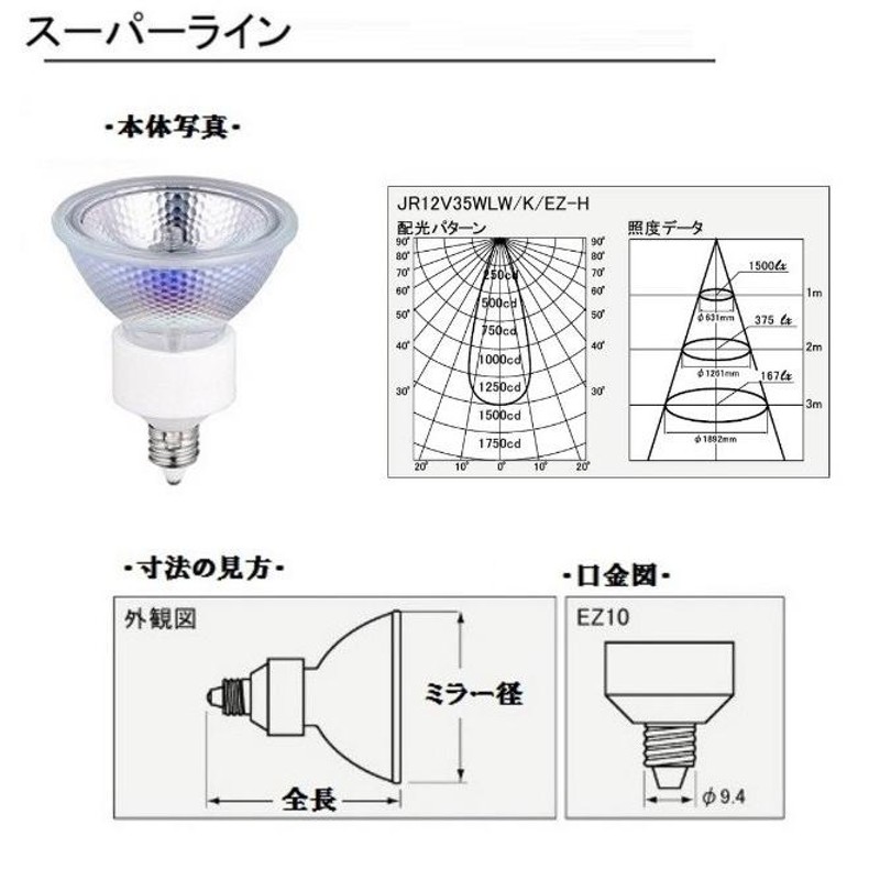 ウシオ JR12V35WLM K3 EZ-H ダイクロハロゲン 中角 EZ10口金形 ミラー