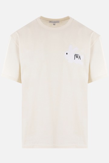 JW ANDERSON Bunny logo embroidered cotton t-shirt Man