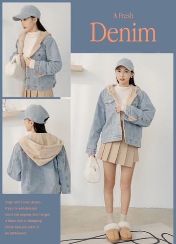 熊熊連帽牛仔外套