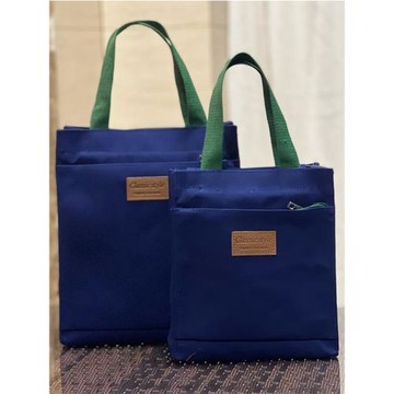 簡約時尚多層帆布純色手提包男女小學生手提袋休閑媽咪包上班通勤