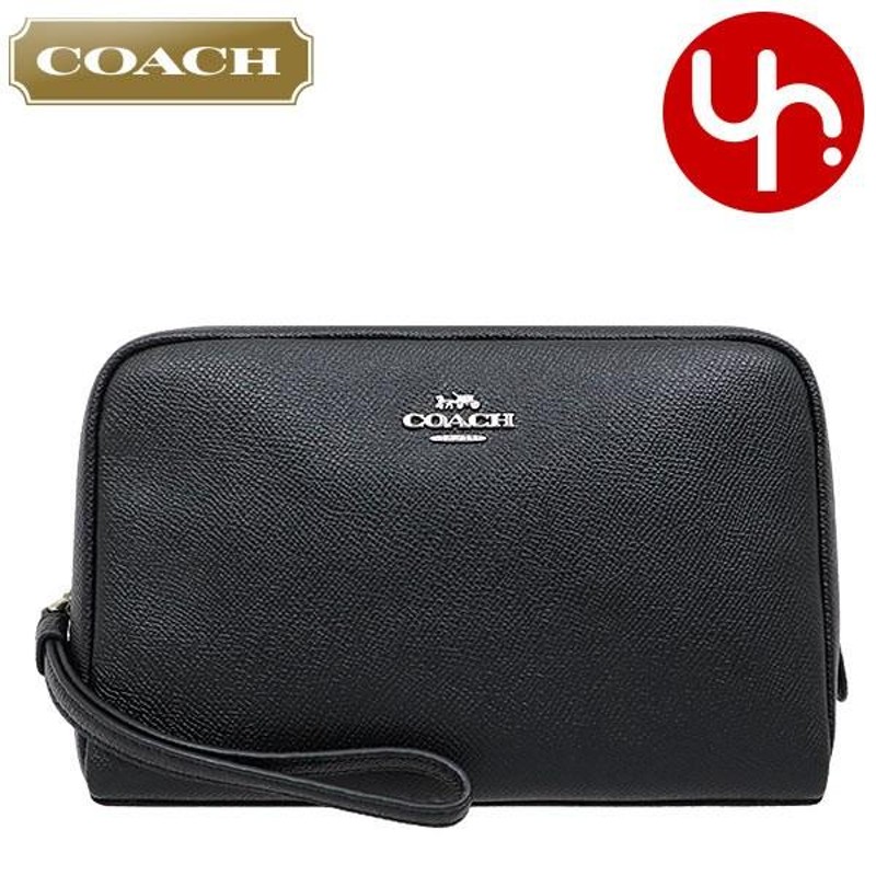 コーチ COACH 小物 ポーチ F24797 ブラック ラグジュアリー クロス