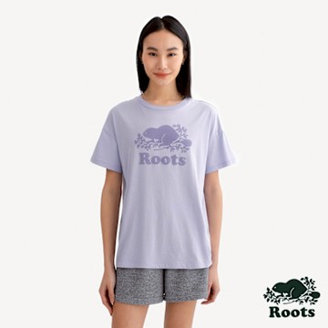 Roots女裝- RELAXED COOPER 短袖上衣-紫色