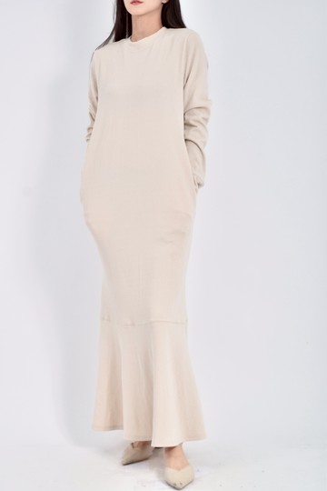 (M) aunt maries質感長袖杏色洋裝