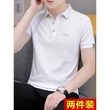 冰絲保羅男士短袖t恤春夏季潮流翻領體恤襯衫領POLO衫半袖上衣服