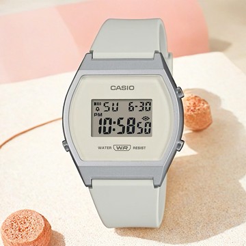 ［流行100種獨家禮物 下單送手錶擦拭布］【CASIO 卡西歐】運動休閒電子錶-白色 女錶 學生錶 送禮 禮物 推薦 LW-204-7A