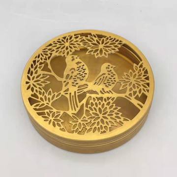 純銅喜上眉梢縷空圓熏香爐檀香家用室內安神盤香創意香爐香盒擺件