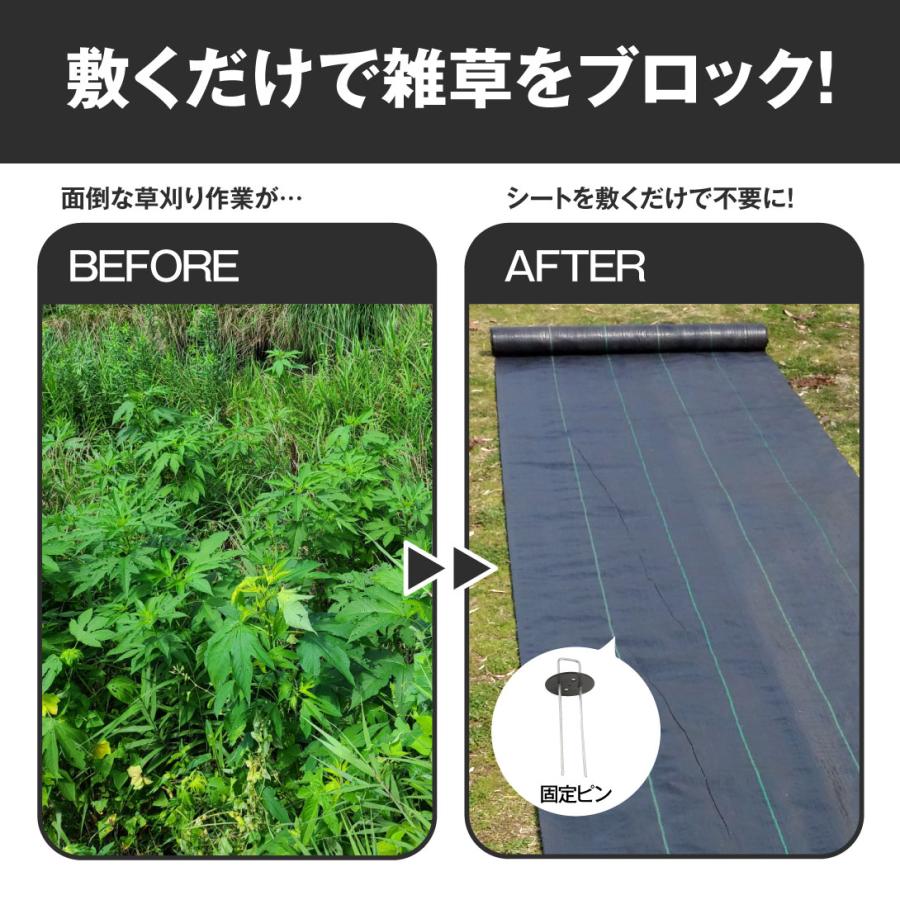 防草シート 1m×100m 農用シート 除草 雑草 芝生 草 DIY 耐用年数 2-3年 厚さ0.3mm 防草シート・黒 砂利 芝 人工芝 国華園