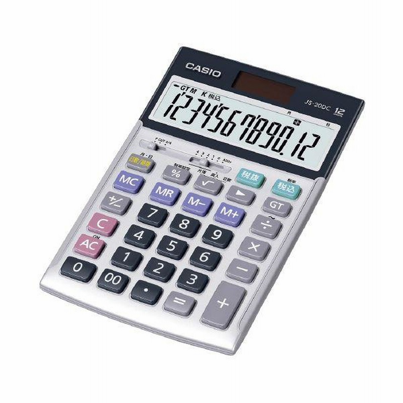 カシオ計算機 実務電卓 JS-20DC-N ジャストサイズ12桁 シルバー(代引不可) | LINEショッピング