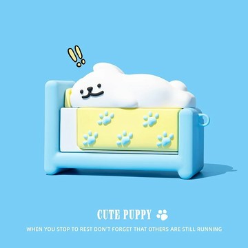 可愛卡通 趴趴小狗 矽膠殼 適用於 AirPods 4 保護殼 Pro2 保護套 AirPods 1 2 3 全包耳機殼