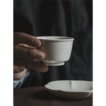 元無主人茶杯高檔精致風清草木灰建盞主人杯單個陶瓷茶杯套裝6只