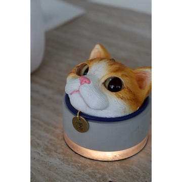 曙MUSE｜充電貓咪拍拍水泥燈