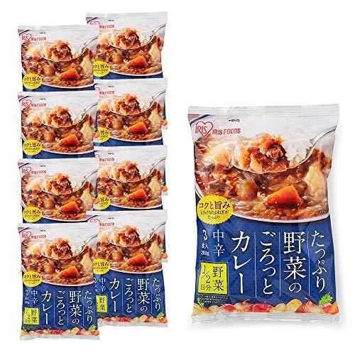 アイリスオーヤマ レトルトカレー 中辛 24食セット 3食 ×8個 長期保存 2日分の野菜