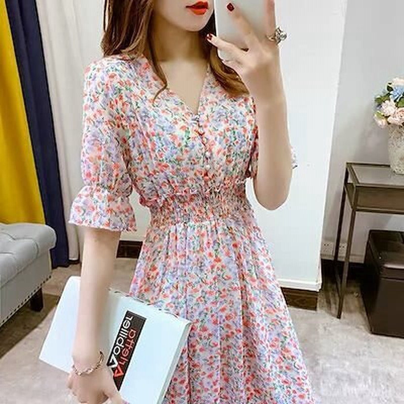 夏ワンピース 韓国ファッション ドレス 花柄ワンピース 最安值挑战ワンピース女性大人気レデイースファッション幅広くしっかり体型カバー オーバーオールワンピース 通販 Lineポイント最大5 0 Get Lineショッピング