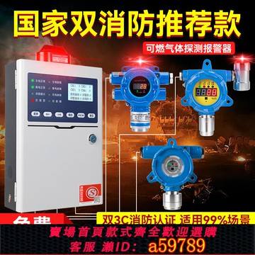 【廠家直銷 可打統編】工業雙消防認證可燃氣體探測報警器商用天然氣油漆烤房濃度檢測儀
