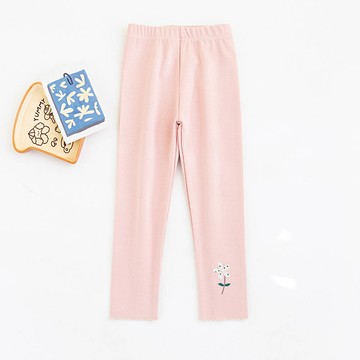 FANMOU - 腰鬆緊內搭褲-漂亮花朵-粉色