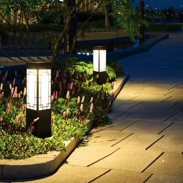 太陽能燈 庭院燈 花園燈 中式太陽能草坪燈 防水庭院燈 別墅花園戶外院子景觀小區草地落地燈