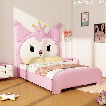 兒童床 卡通床 免運 開立發票 兒童床女孩夢幻公主床1米5實木單人卡通創意女童粉色臥室輕奢小床 快速出貨 兒童床D