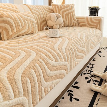 新款 簡約 舒棉絨沙發墊 加厚沙發墊套  防滑 直排沙發坐墊蓋布 靠背巾