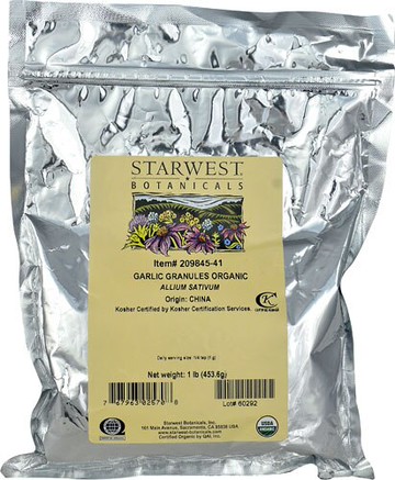 Starwest Botanicals Organic Garlic Granules 1 lb