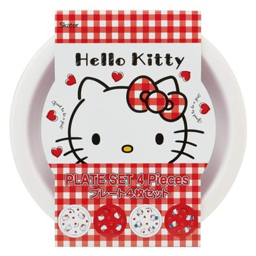 【震撼精品百貨】凱蒂貓_Hello Kitty~日本SANRIO三麗鷗 KITTY 美耐皿盤子/塑膠盤-4入*49244