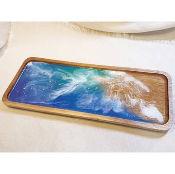 星辰海:海浪實木托盤/環氧樹脂托盤