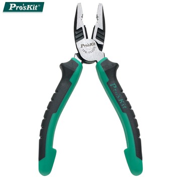 又敗家@台灣寶工ProsKit德式雙色鋼絲鉗6吋壓接鉗55Cr-Ni染黑防鏽老虎鉗1PK-052DS剪鉗(高力矩結構;PP+TPR雙色工學手柄)適剪鐵線銅線【全館299超取免運】【APP下單點數4倍送】