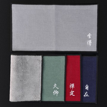 陶福氣 潮流文學風加絨茶巾毛巾抹布棉麻茶臺幾 禪意吸水加厚茶布