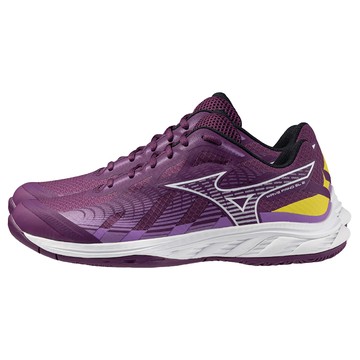 Mizuno 美津濃 WAVE FANG EL 2 羽球鞋 71GA242303 寬楦設計 紫色 男女通用  23.5cm