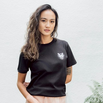 【森林動物系列】黑熊Kumay布章T黑色款(男女適用)