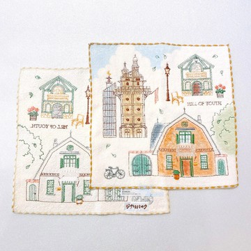 真愛日本 宮崎駿 吉卜力 吉卜力公園 限定 青春之丘 純棉電繡小方巾 小毛巾 方巾 手帕 擦手巾 毛巾 禮物