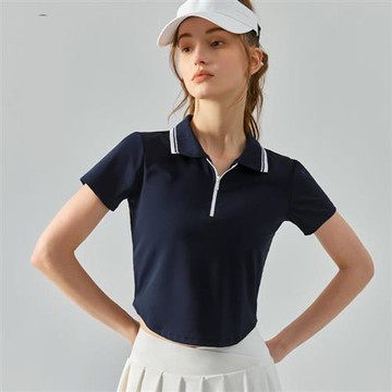 現貨+預購 女短袖運動服T恤瑜珈服透氣速乾-短袖撞色高彈顯瘦polo3色74ld24【獨家進口】【米蘭精品】