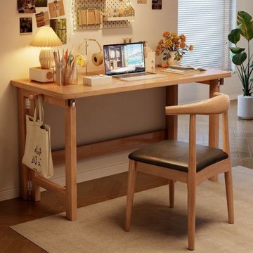 可折疊實木學習桌 免安裝 100×66×77CM 書桌 學習桌 寫字桌 電競桌 電腦桌