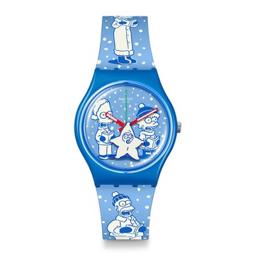 Swatch TIDINGS OF JOY 辛普森家庭/經典手錶/男錶/女錶/瑞士製造 SO28Z126 (34mm)
