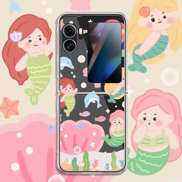 美人魚折疊屏適用于OPPO Find N2 Flip手機殼find n3filp超薄透明